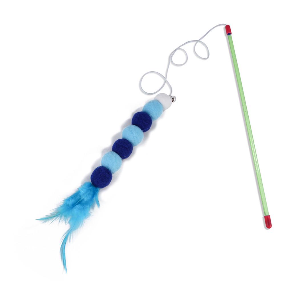  Cat Toy Interactive Toy Soft Feather And Bell Beading Cat Toy