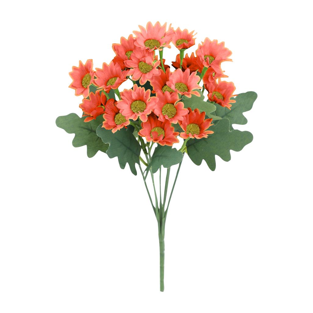 Fun Decor Mums , Artificial Sunset Mums , Artificial Outdoor Sunset Mums Flowers - UV Resistant , Waterproof , Windproof , Fake Fall Flower