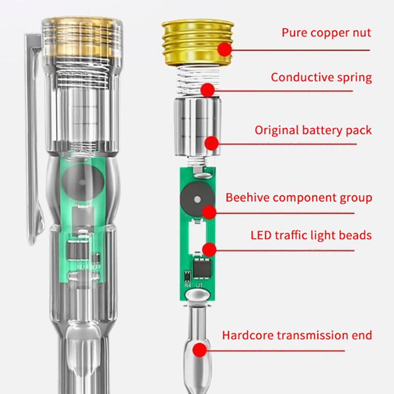 Test Pen Color Double Light Sensor Beep Alarm Electrician Test Broken Zero Fire Wire Detection Pen High Bright Electrician Pen