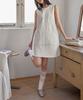 Leondeondada Sleeveless Cotton Mini Dress, Cloud