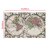 Vintage World Map Double Hemisphere Antique Canvas Wall Art Poster Prints for Living Room Decor Office Study Hanging Aesthetic Map