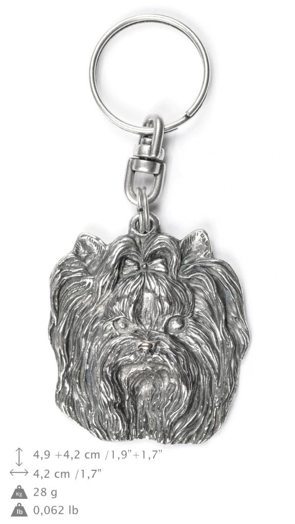 Yorkshire Terrier, Yorkie I - Versilberter Hundeanhänger, Handtaschendekoration, Rucksackanhänger der Marke Art-Dog