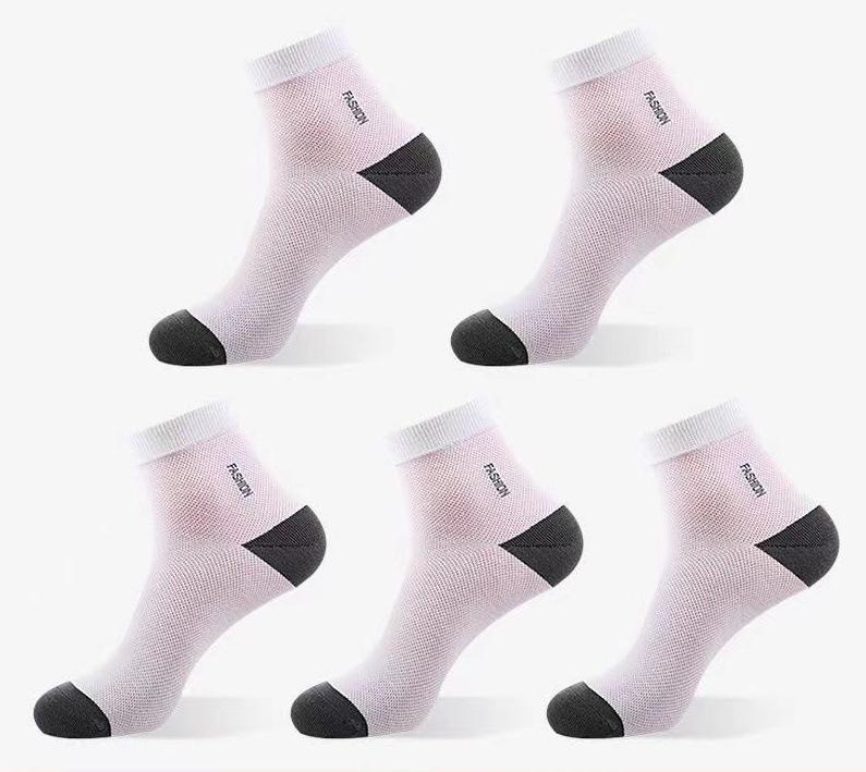 Breathable Socks Men'S Deodorant Sweat-Absorbing Antibacterial Mid-Tube Cotton Socks Sports Retro Black Polyester Cotton Socks