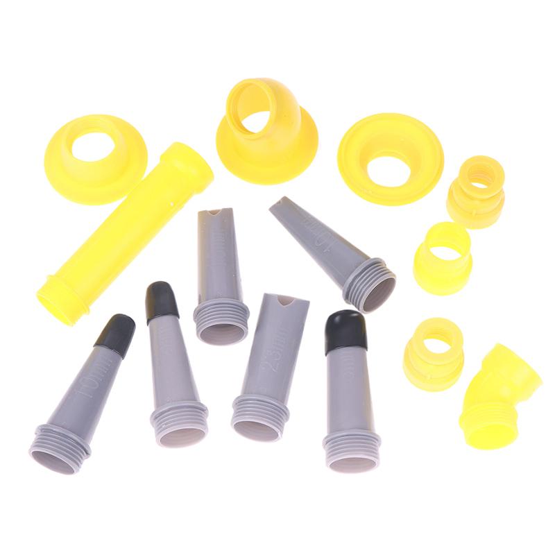 15/18Pcs Caulk Finisher Kit Glass Glue Caulking Nozzle Tips With Connection Bases Replacement For Bathroom Kitchen Doors