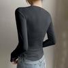 Women's Fashionable And Casual Color Long Sleeve Base Layer Top