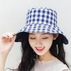 Hat women's summer square big edge double-sided can wear Japanese bow sun hat sunscreen cotton bucket hat