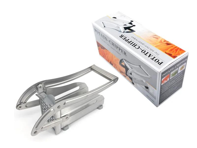 

Картофелерезка из нержавеющей стали, картофелерезка, машина для резки картофеля фри для кухни, ручная овощерезка, кухонные гаджеты серебряный