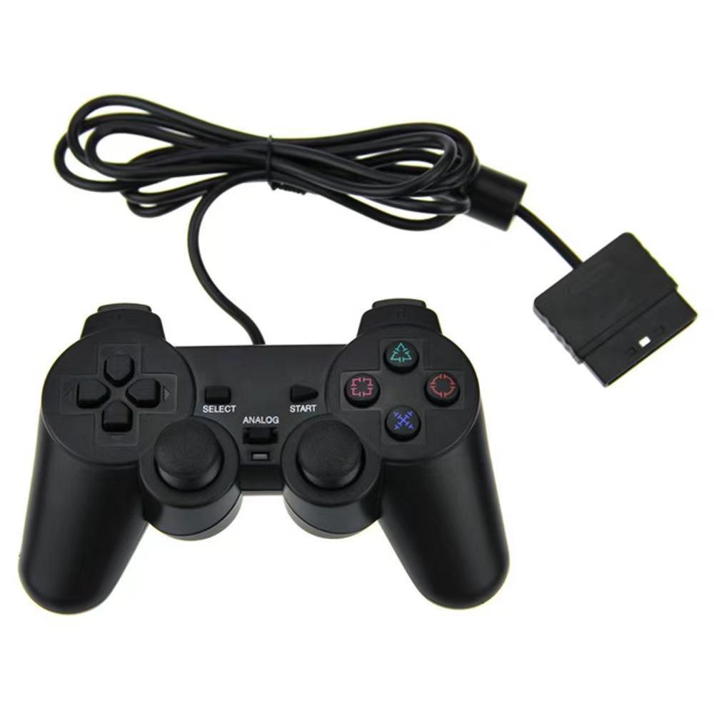 PS2 Game Controller with Snowflake Buttons, Dual Motor Vibration, Transparent Color.