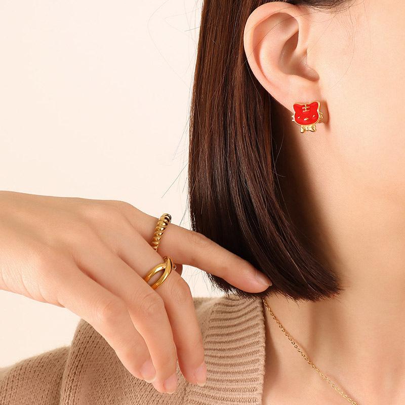 

Китайский стиль, темперамент, нишевый дизайн, год тигра, зодиакальное ожерелье, модный браслет, тренд, серьги-гвоздики, комплект украшений Kawaii