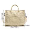 Handbag Canvas Shoulder Bag Zipper Solid Color Tote Bag Japanese Style Crossbody Bag  Streetwear