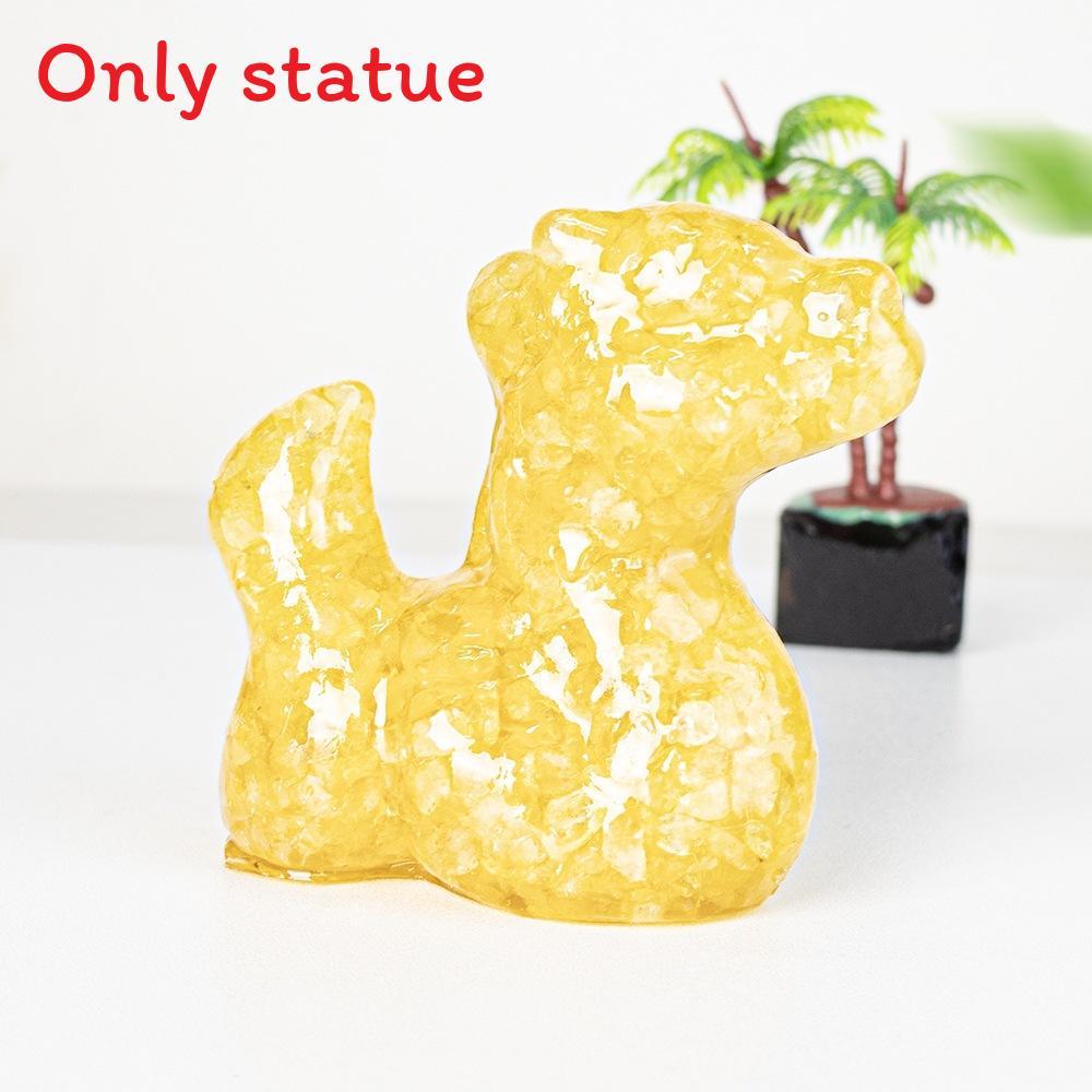Resin Animal Figurine Home Decor With Natural Crystal For Office And Gift Ideas