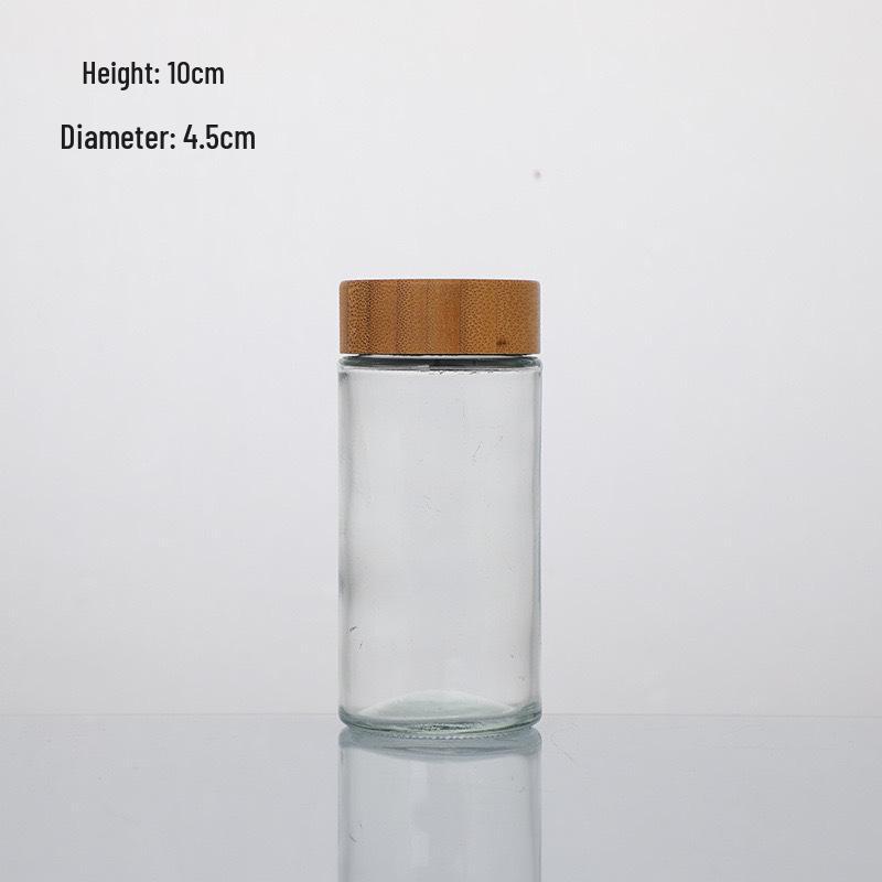 Bamboo Lid Glass Spice Jar with Flip-Top