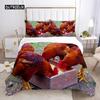 Chicken Duvet Cover Set Cool Animal Pattern Comforter Cover Funny Chicken Pattern Bedding Set Microfiber Wildlife Quilt Cover