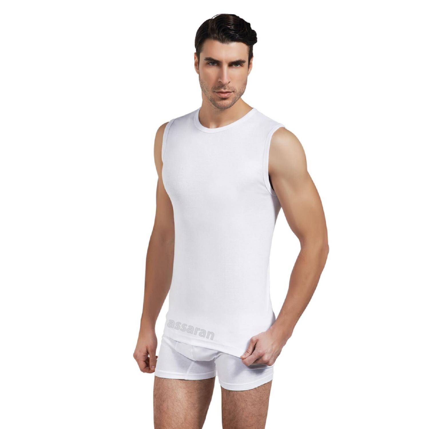 

Assaran Men 0-sleeve 0-collar Singlet 100% Cotton