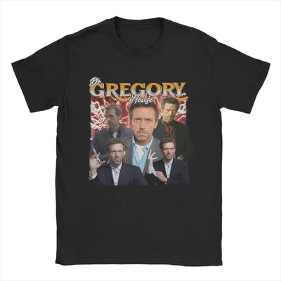 Dr Gregory House MD T-Shirts für Herren Neuheit Baumwoll-T-Shirt Rundhals Kurzarm T-Shirts 6XL Oberteile