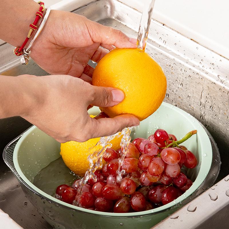 Multifunctional Transparent Drain Basket: Versatile Veggie & Rice Washing Basin with Sieve