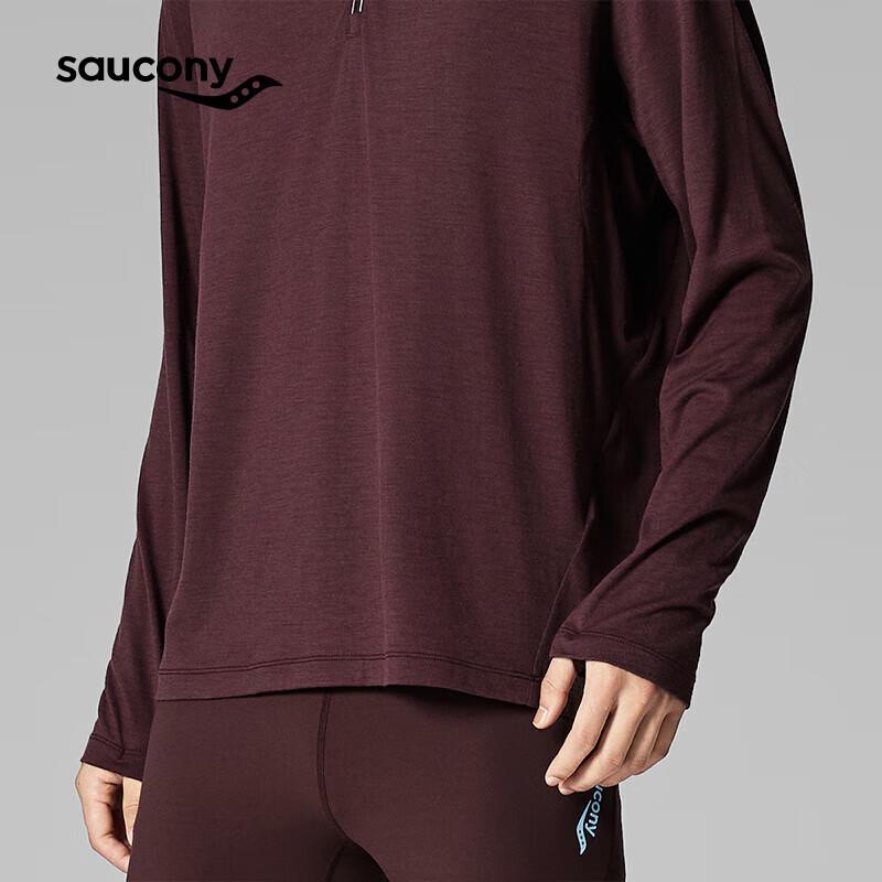 SAUCONY Men's Wool Blend Half-Zip Long Sleeve Top