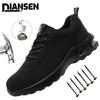 Mesh Breathable Safety Shoes Steel Toe Shoes Men Puncture-Proof Work Sneakers Male Shoes Work Indestructible Kevlar Insoles Shoe
