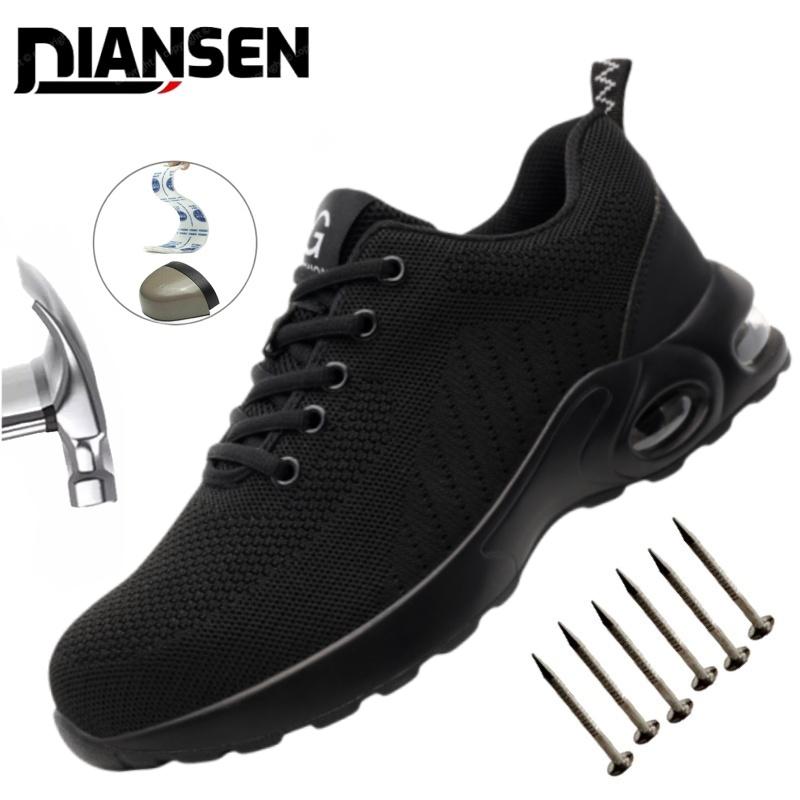 Mesh Breathable Safety Shoes Steel Toe Shoes Men Puncture-Proof Work Sneakers Male Shoes Work Indestructible Kevlar Insoles Shoe