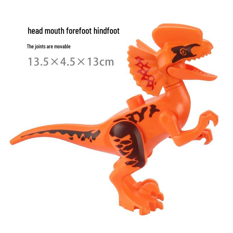 Large Dinosaur Building Blocks: Transforming T-Rex, Pterodactyl, Dilophosaurus & Velociraptor Scene Accessories Set