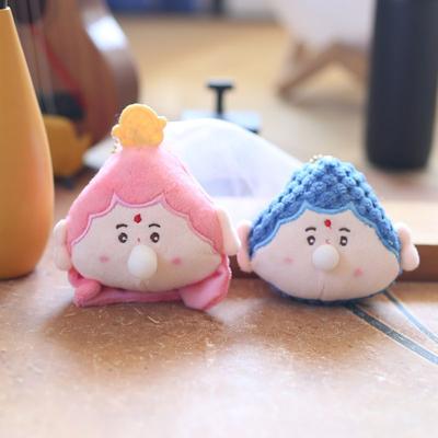 Cute Cute Lotus Little Buddha Bubble Head Small Pendant Plush Toy Doll Schoolbag Bag Hanging Decoration Keychain