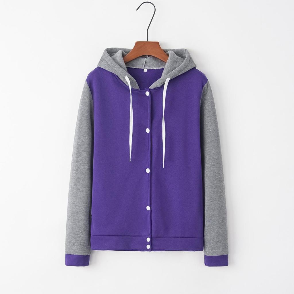 Kadınlar İçin Cepli ve Uzun Kollu Avrupa ve Amerikan Tarzı Kapüşonlu Çıtçıtlı Sweatshirt