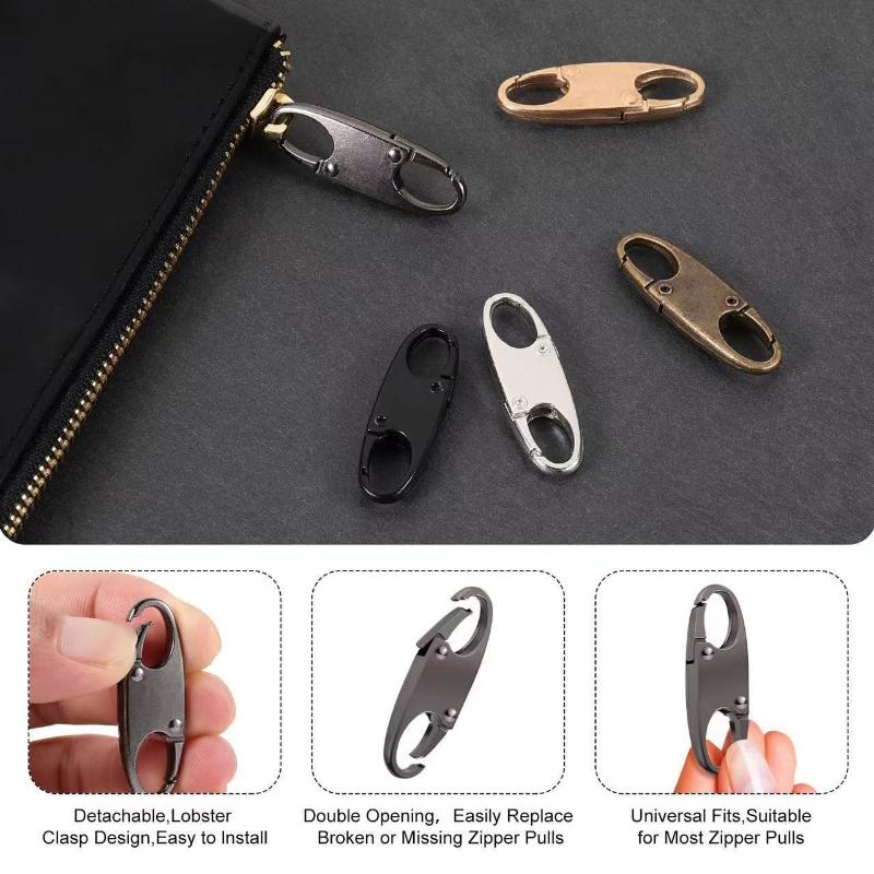 2Pcs Zipper Clip Theft Deterrent Double Opening Zippers Pull Replacement Detachable Zipper Connectors Zipper Lock Carabiner Clip
