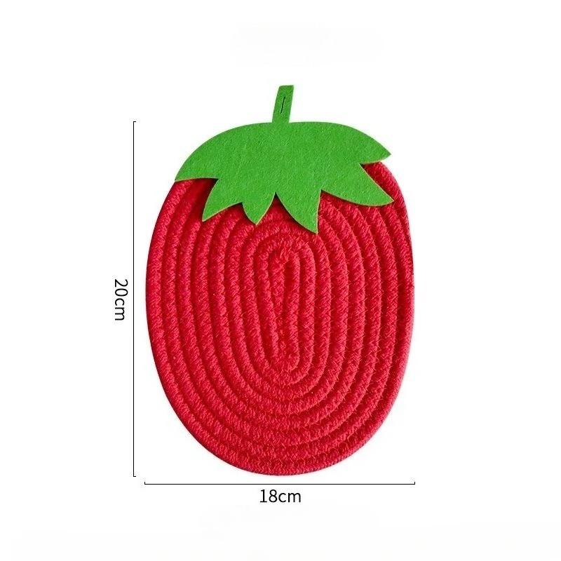 Cute Fruit Series Cotton Rope Meal Mat Non slip Coaster Coaster Tea Set Mat Kitchen and Home Furnishings