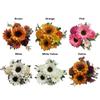 Multicolor Sunflower Artificial Flower Green Leaves Photo Props Faux Daisy Peony Flower DIY Accessories Simulation Sunflower