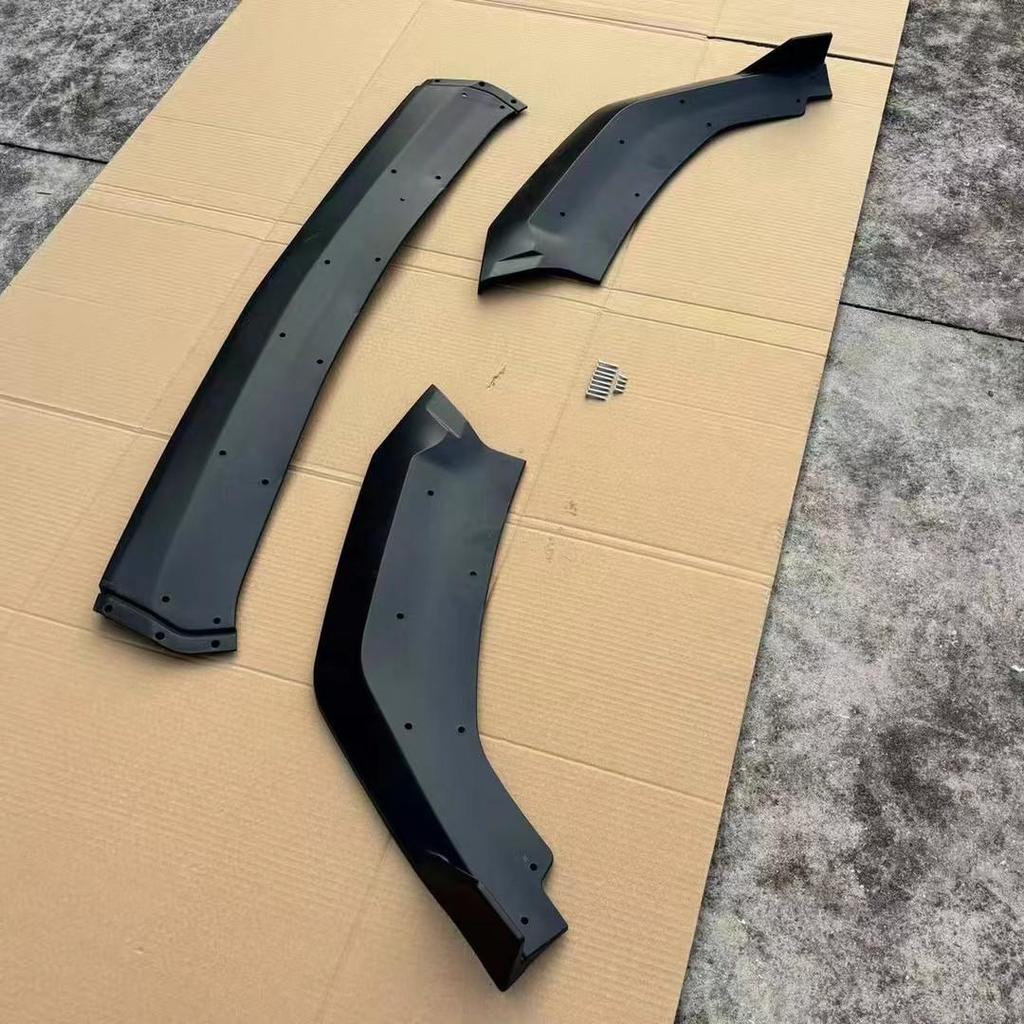 24V Mustang Three-Stage Front Lip & Rear Spoiler Body Kit, Bright Black Carbon Fiber Pattern