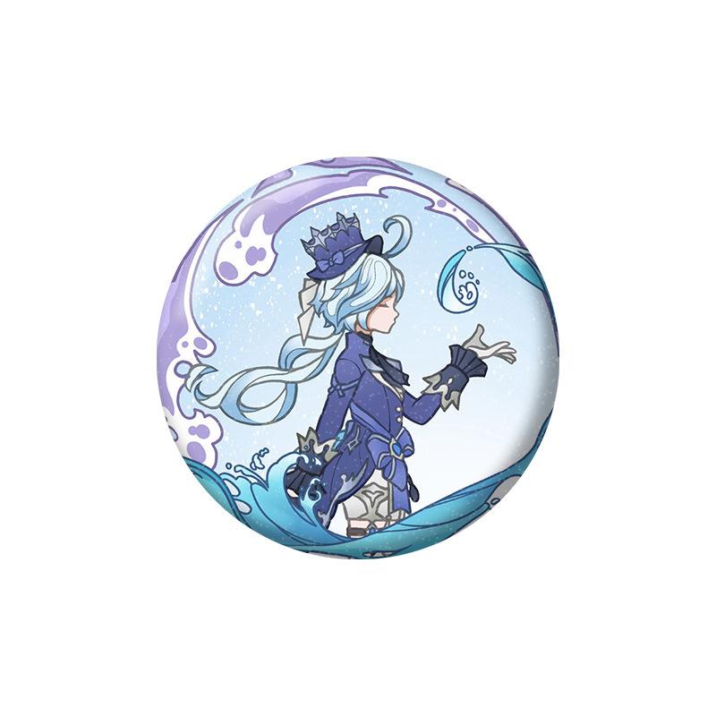 

58 мм Genshin Impact Summer Odyssey тематические значки - Furina, Xiao, Hu Tao, летняя одиссея персонаж брошь из жести подарки 58mm