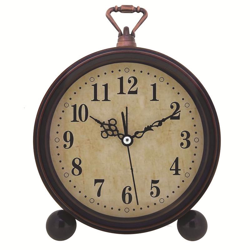 5.5-inch Retro Silent Metal Alarm Clock for Students and Children, Desktop/Desktop Clock