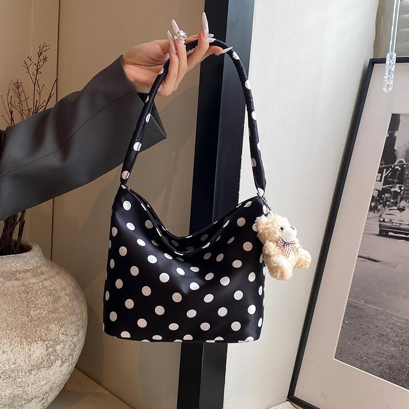 Spacious Polka Dot Tote Bag for Women Stylish Shoulder Handbag for Work School and Travel