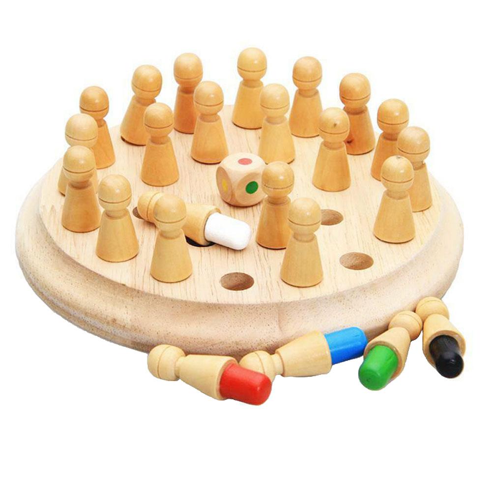 

Children Wooden Puzzle Board Game Color Chess Pieces Memory Development Parent-child Interactive Games As shown #1