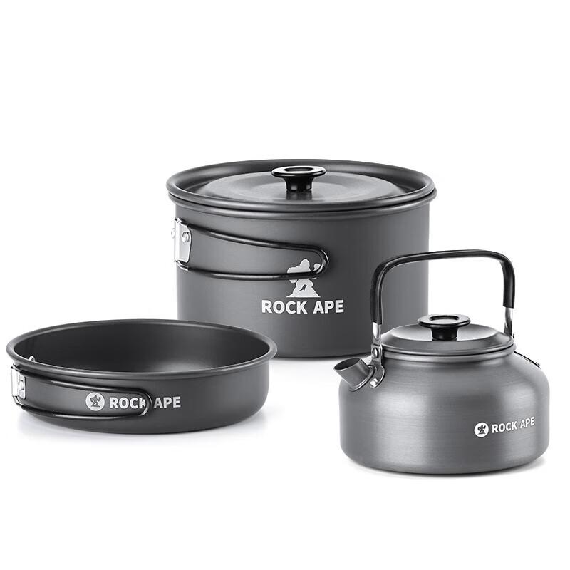 RockApe 3-Piece Portable Aluminum Cookware Set