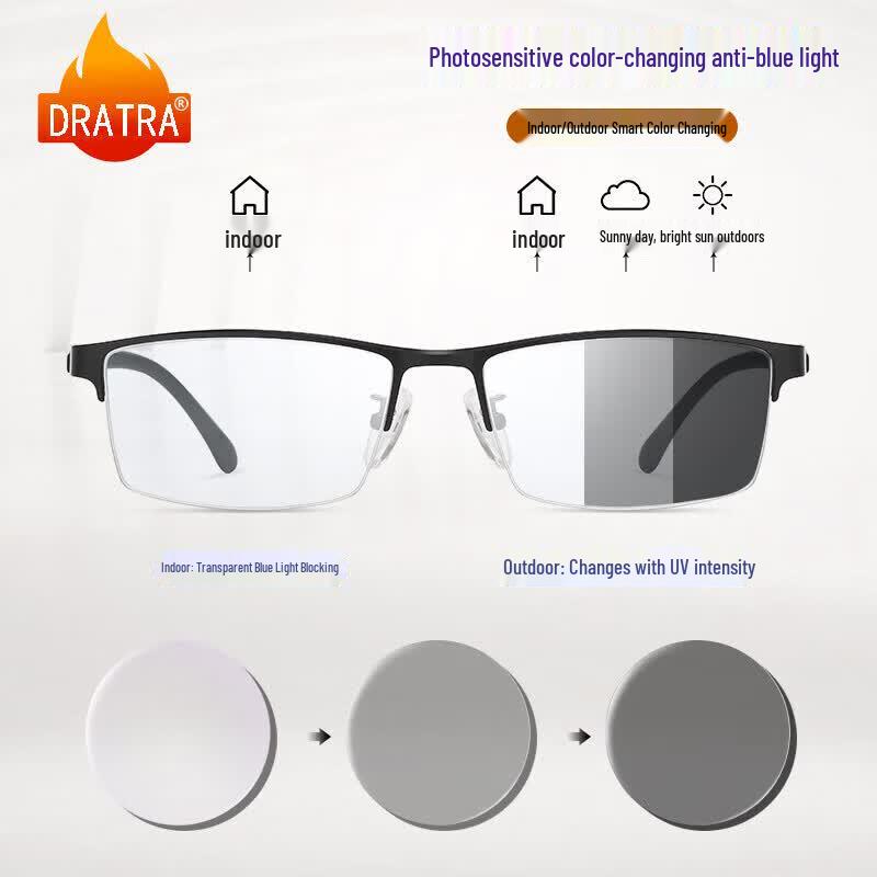 DRATRA Men's Half-frame Anti-Blue Light Glasses