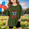 Kids Short Sleeve T Shirt Independence Day Print Top America Graphic Tee Casual Summer Wear for Boys and Girls