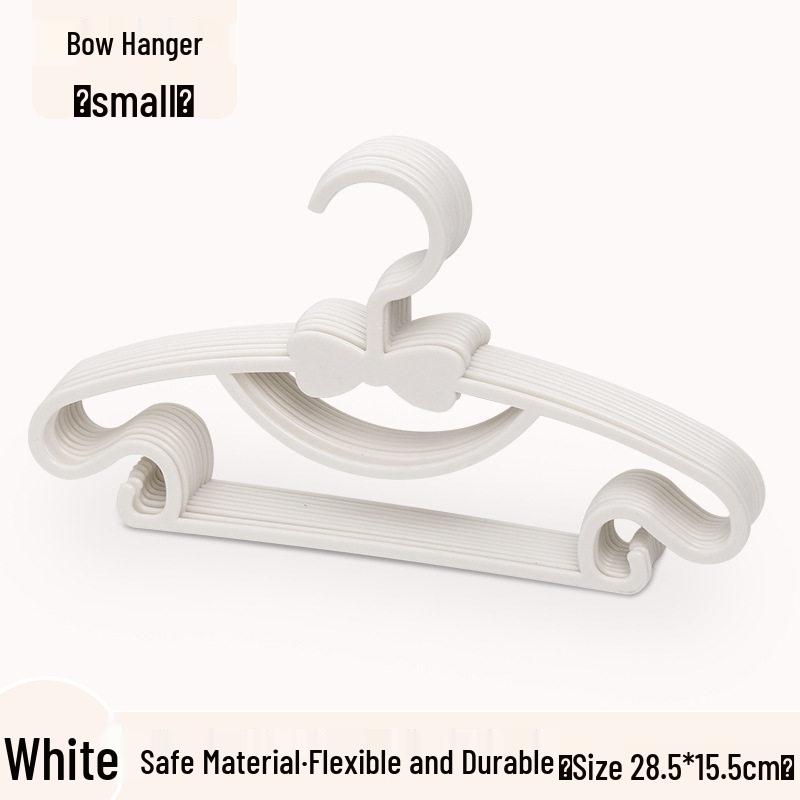 Plastic Kids' Clothes Hanger - Thickened Bow Design for Infants and Home Use