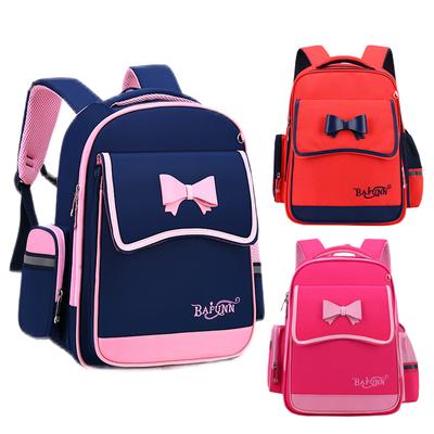 Breathable Lightweight Shoulders Backpack for Elementary School Girls School Bags Kids Cute Bow Nylon Bag