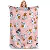 Gruseliges Halloween-Print-Kuscheldecke | Rundum-Design mit Kürbis, Fledermaus & Hexenhut auf gemütlichem Flanell Verschiedener Stil