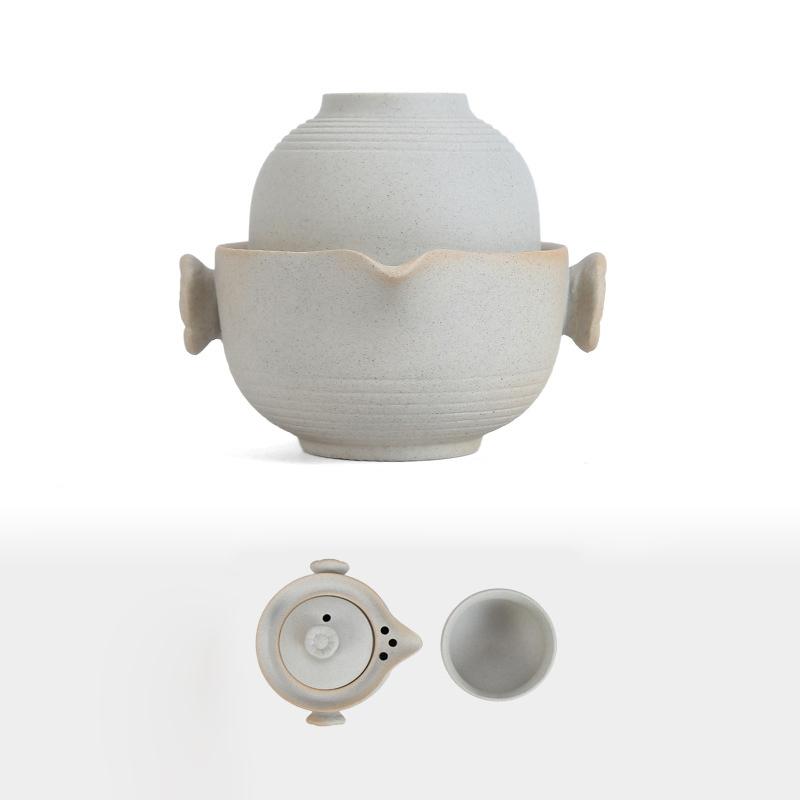 

Ceramic portable travel Tea set Include 1 Pot 1 Cup, fast passenger cup gaiwan,Beautiful and easy teapot kettle,kung fu teaset