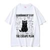 Schrodinger Cat Lovers Funny Meme T-shirt Summer Men's Women Casual Cotton Vintage Streetwear Unisex Oversized Short Sleeve Tees