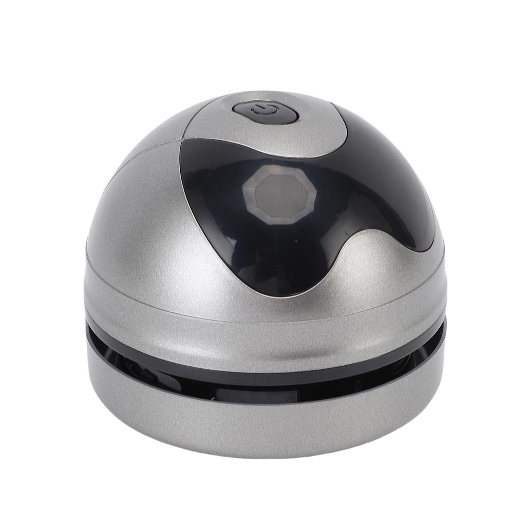 Desktop Vacuum Cleaner Grey Powerful Compact USB Rechargeable Low Noise Table Dust Crumb Sweeper for Pet Hairs Debris