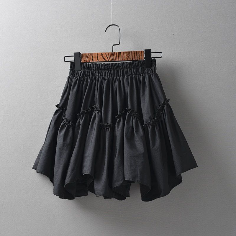 Fluffy Short Skirt Spring Summer All-match Sweet Skirt Women's High Waist A-line Skirt