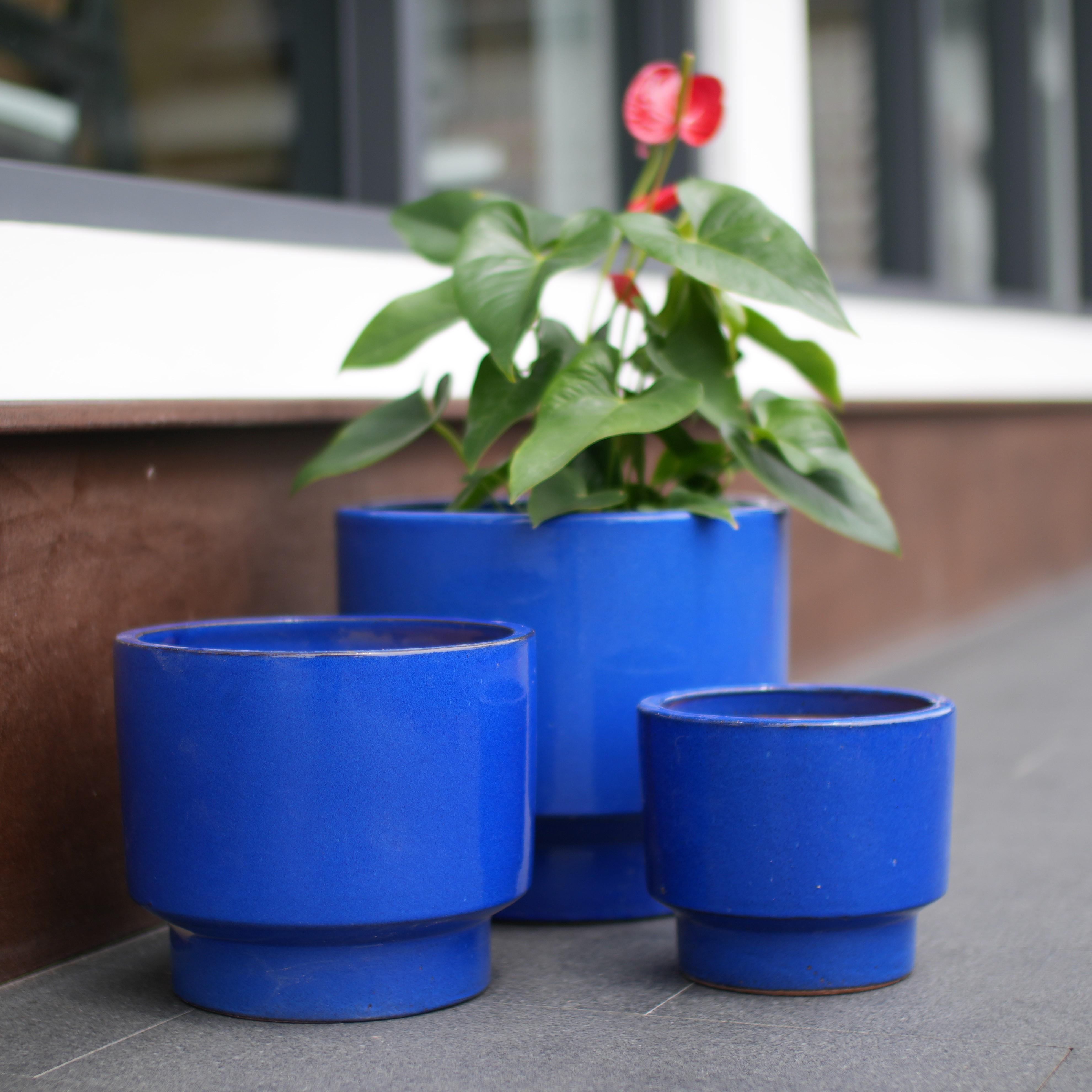 3-Piece Handmade Ceramic Flower Pot Set