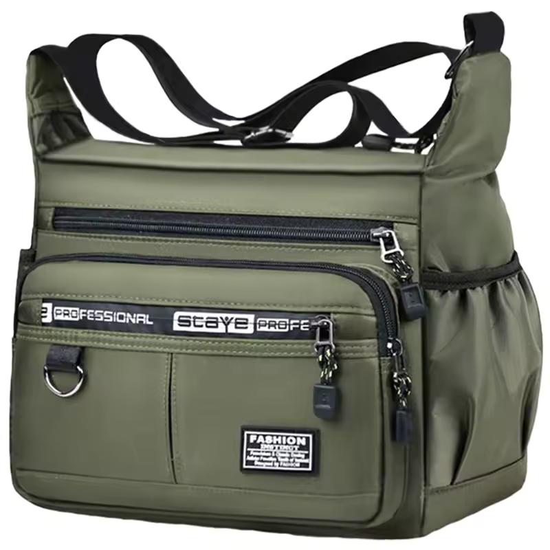 Borsa a tracolla da uomo con tasche multistrato Tracolla regolabile Borsa singola a spalla da lavoro