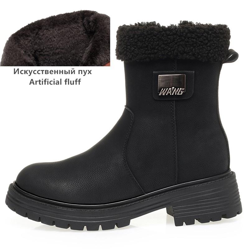Fashion AIYUQI Women Snow Boots Genuine Leather 2025 New Large Size Anti Slip Women's Winter Boots Fashion Wool Warm Women's Ankle Boots