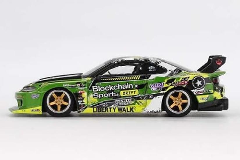 Sunrich MINI GT Scale Nissan Silvia Silhouette V2 2024 Formula Drift Japan Finished Model 1/64 (S15) LB-Super #555 (Right-Hand Drive) MGT00823-R