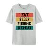 Eat Sleep Fish Repeat Tshirt Male Brand New T Shirt All Cotton Top Tshirts Funny Tops Tees Grpahic Tee
