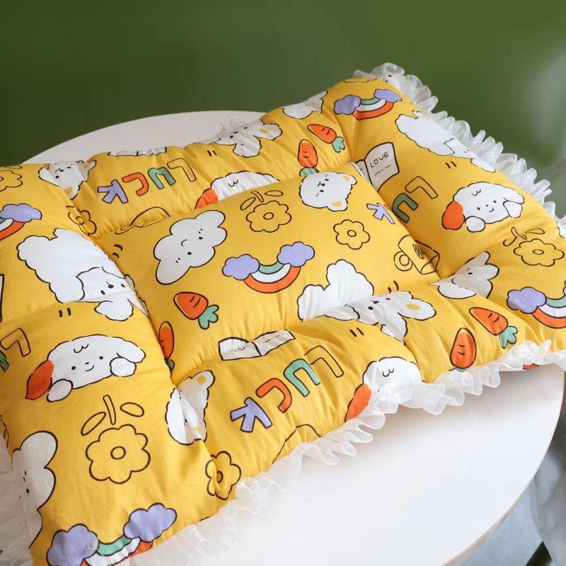 

Pet Mat Heattech with Lace Pure Cotton Pad Dog Mat Pet Bed Cat Mat Mattress Pet Supplies Cathouse Doghouse No. 1 33*40cm Pure Cotton-yellow LUCK with lace